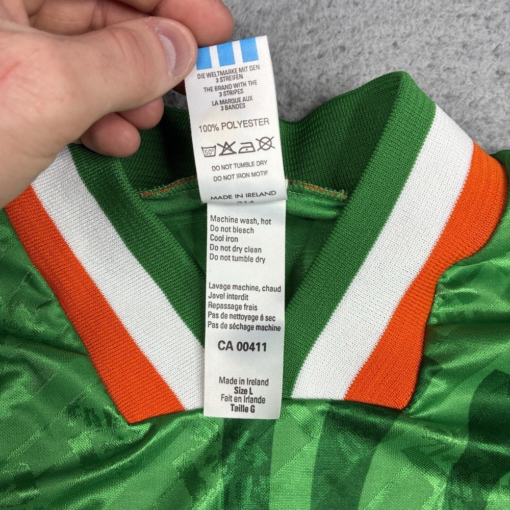 Vintage 1994 Ireland Home Soccer Jersey Men's Large Adidas Football Shirt Green - Picture 4 of 11